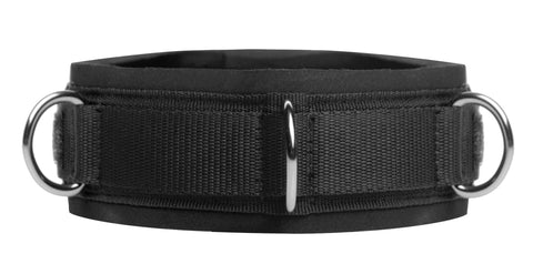 Neoprene Bondage Collar with D-Rings