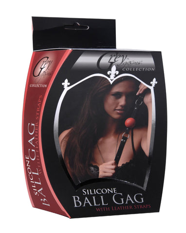 Silicone Ball Gag with Leather Straps