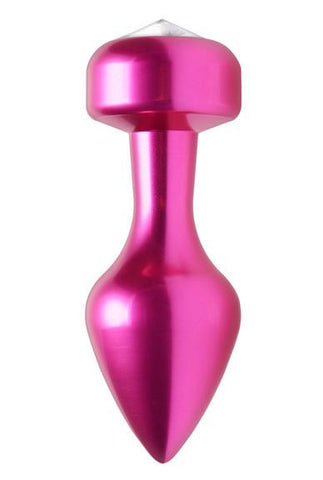 Solitaire Gem Accented Aluminum Anal Plug