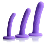 Trintiy Strap-On Silicone 3 Piece Dildo Set &ndash; Black