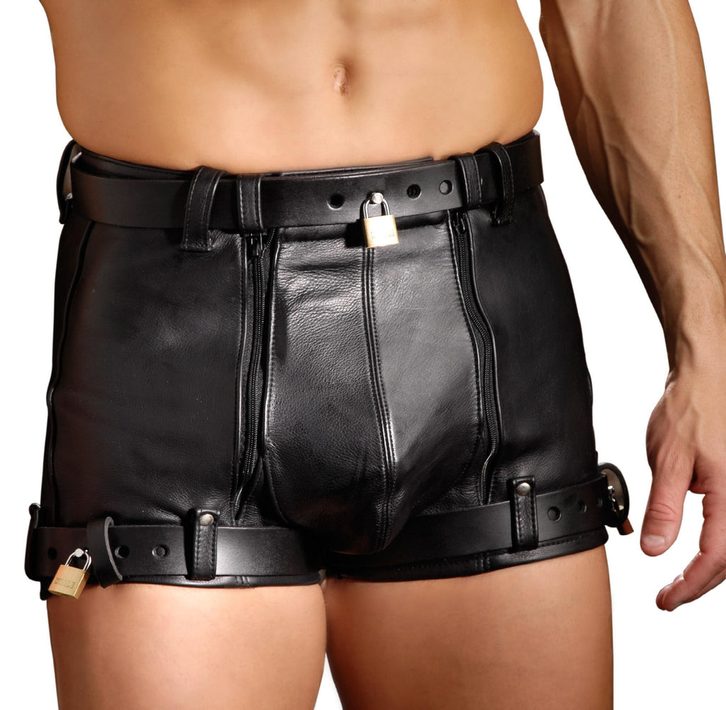 Strict Leather Chastity Shorts- 38 inch waist